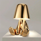 Lampa Stołowa Designerska Figurka - Relaksujący Złoty
