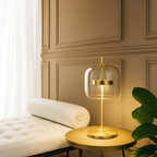 Lampa Stołowa Modern z Kloszem ze Szkła i Złotą Podstawą - 5