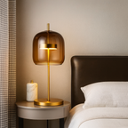 Lampa Stołowa Modern z Kloszem ze Szkła i Złotą Podstawą - 7