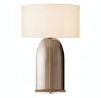 Lampa Stołowa Modernistyczna ze Szklaną Podstawą i Okrągłym Kloszem