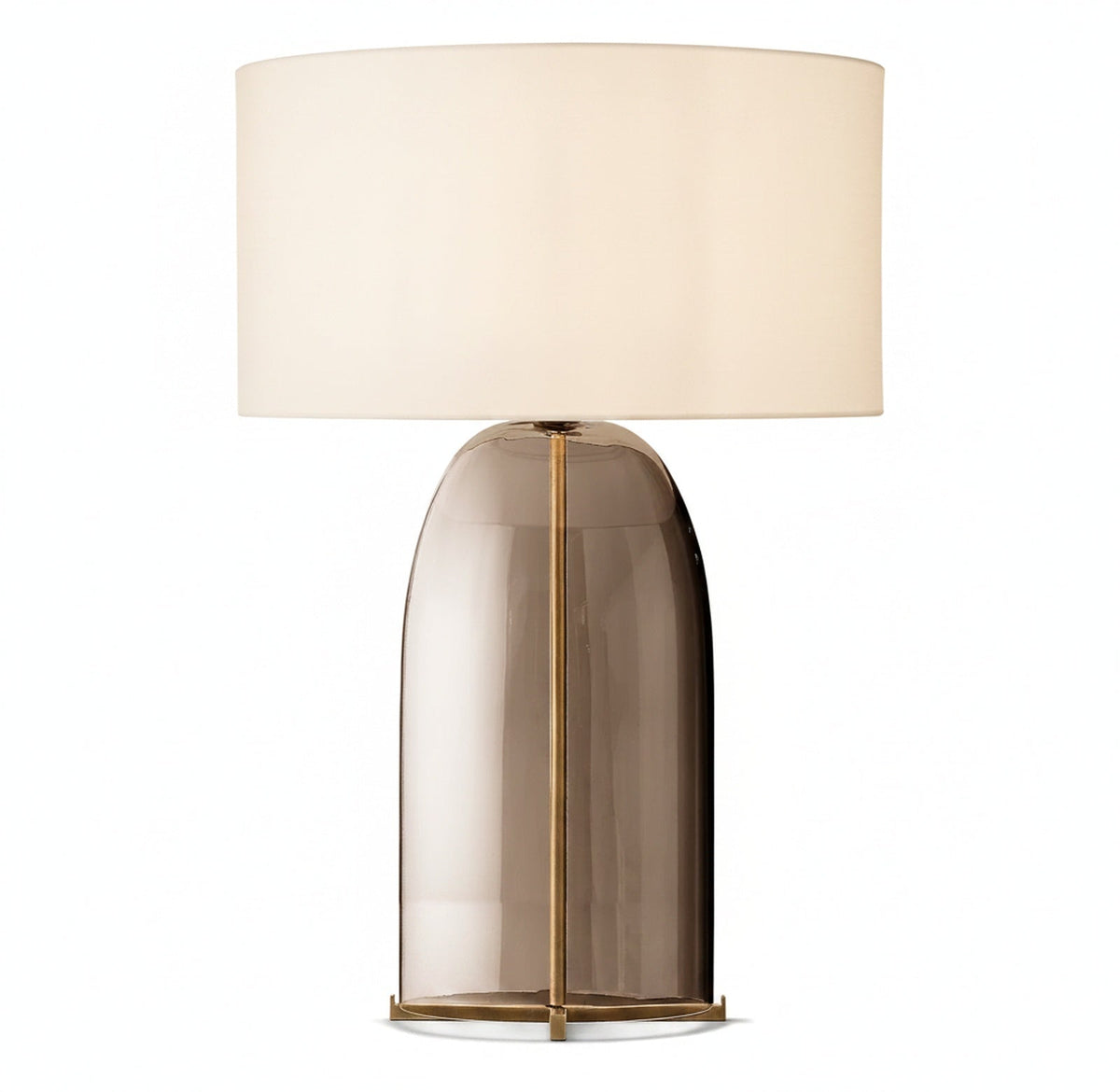 Lampa Stołowa Modernistyczna ze Szklaną Podstawą i Okrągłym Kloszem