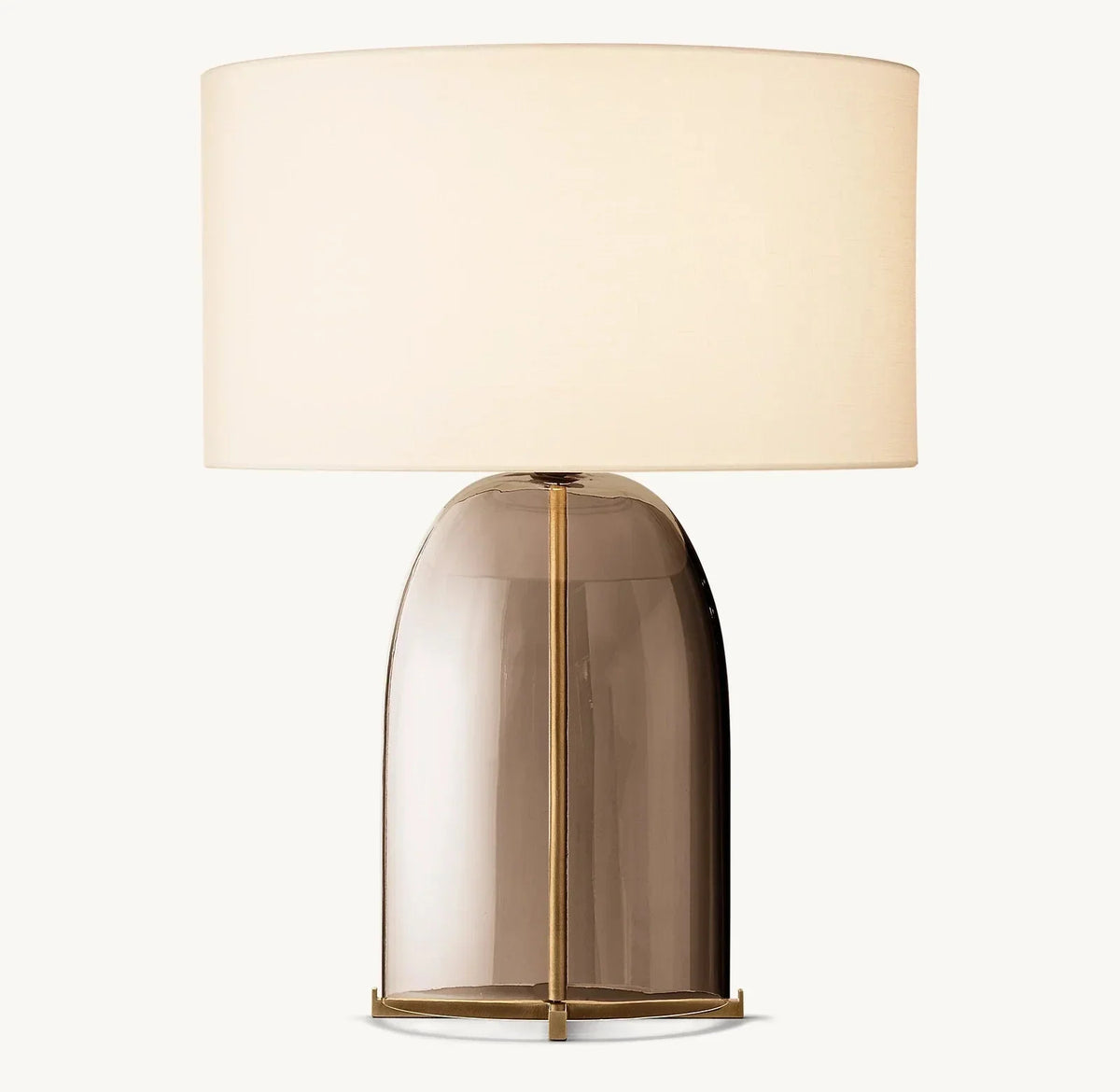 Lampa Stołowa Modernistyczna ze Szklaną Podstawą i Okrągłym Kloszem