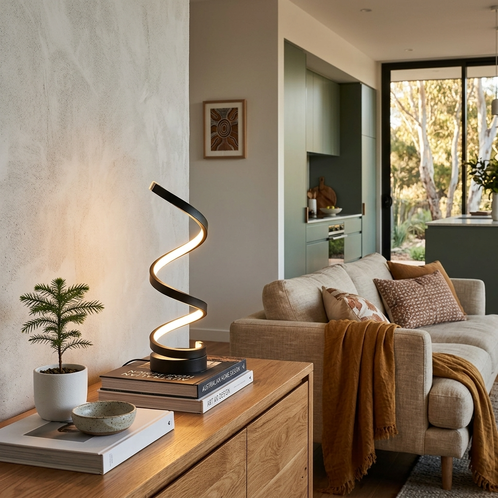 Lampa Stołowa LED Spiralna z Regulacją Barwy Światła