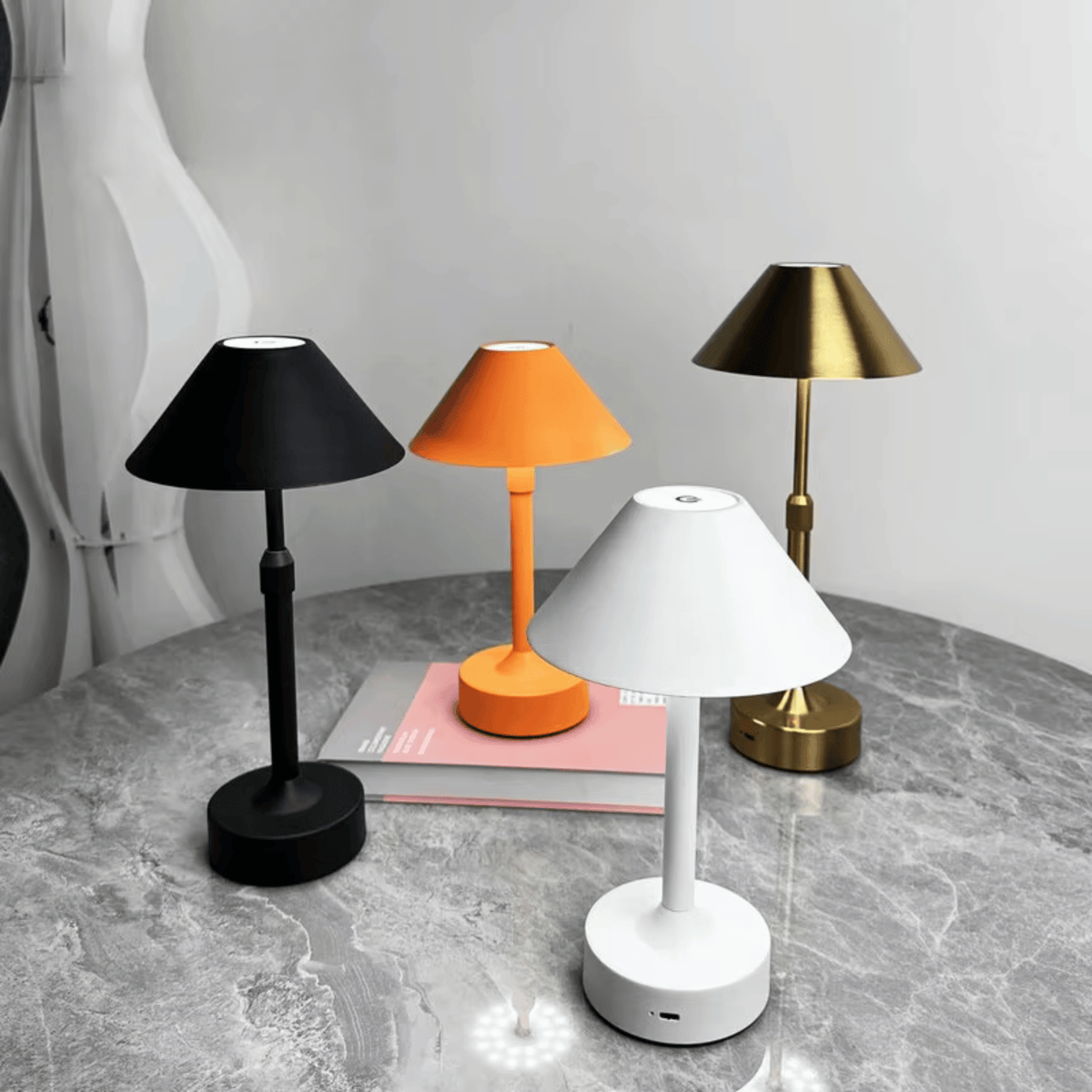 Lampa Stołowa Retro Bezprzewodowa z Dotykowym Ściemniaczem - 10