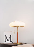 Lampa Stołowa Retro z Żebrowanym Szklanym Kloszem - 9