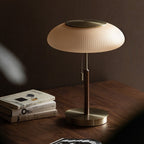 Lampa Stołowa Retro z Żebrowanym Szklanym Kloszem - 10