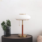 Lampa Stołowa Retro z Żebrowanym Szklanym Kloszem - 3