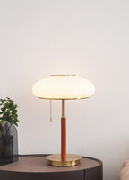 Lampa Stołowa Retro z Żebrowanym Szklanym Kloszem - 5