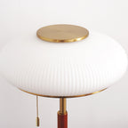 Lampa Stołowa Retro z Żebrowanym Szklanym Kloszem - 6