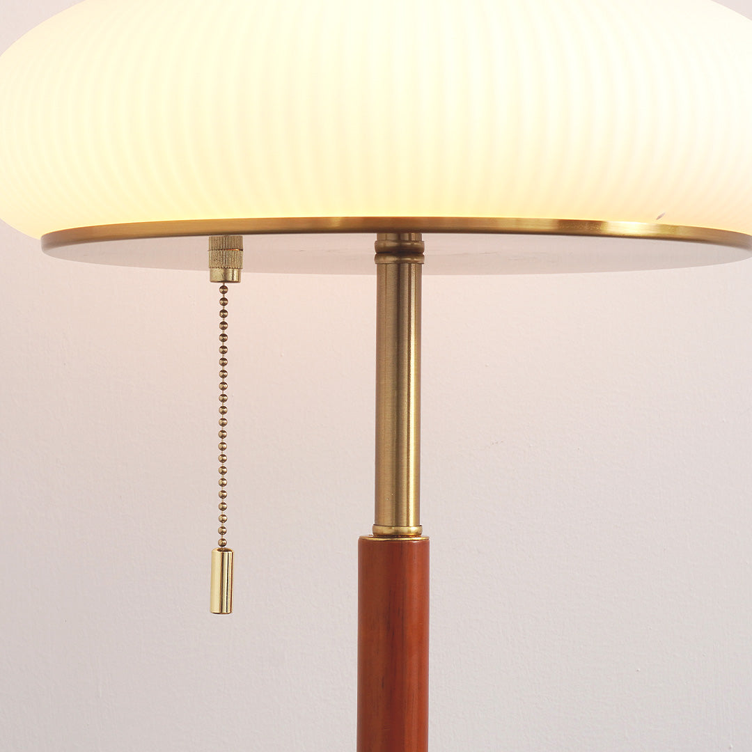Lampa Stołowa Retro z Żebrowanym Szklanym Kloszem - 8