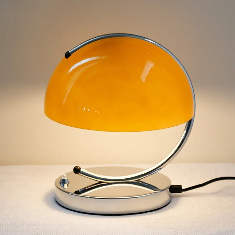 Lampa Stołowa Retro z Kloszem i Chromowaną Podstawą - 5