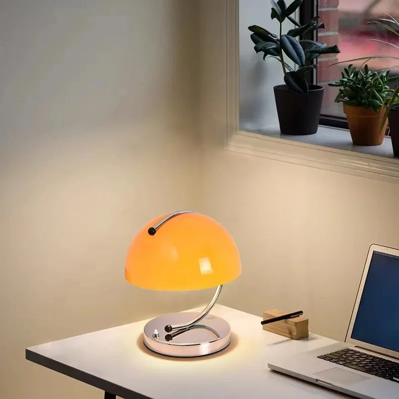 Lampa Stołowa Retro z Kloszem i Chromowaną Podstawą - 7