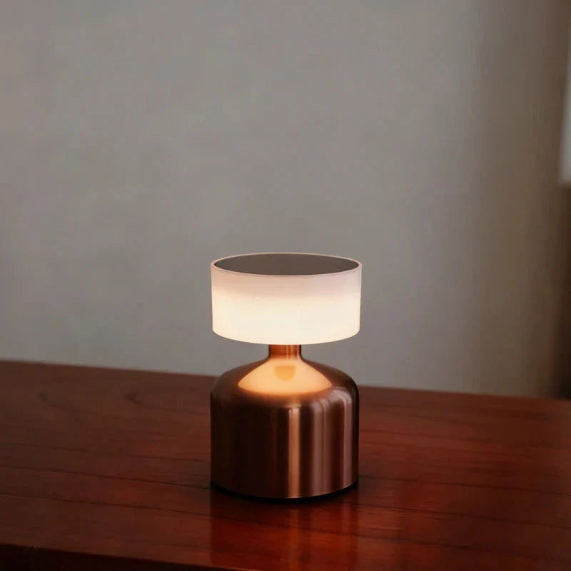 Lampa Stołowa Retro Kopułowa Bezprzewodowa Ściemnialna LED - Brązowy