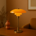 Lampa Stołowa Skandynawska z Wielowarstwowym Szklanym Kloszem - 3