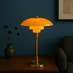 Lampa Stołowa Skandynawska z Wielowarstwowym Szklanym Kloszem - 4