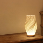 Lampa Stołowa Skandynawska z Falistym Kloszem i Ściemnialnym LED - 4
