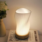 Lampa Stołowa Skandynawska z Falistym Kloszem i Ściemnialnym LED - 9