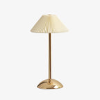 Lampa Stołowa Vintage z Plisowanym Kloszem i Akumulatorem LED - 24
