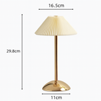 Lampa Stołowa Vintage z Plisowanym Kloszem i Akumulatorem LED - 25