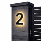 Lampa Zewnętrzna Numer Domu z Podświetleniem LED Czarna - 10