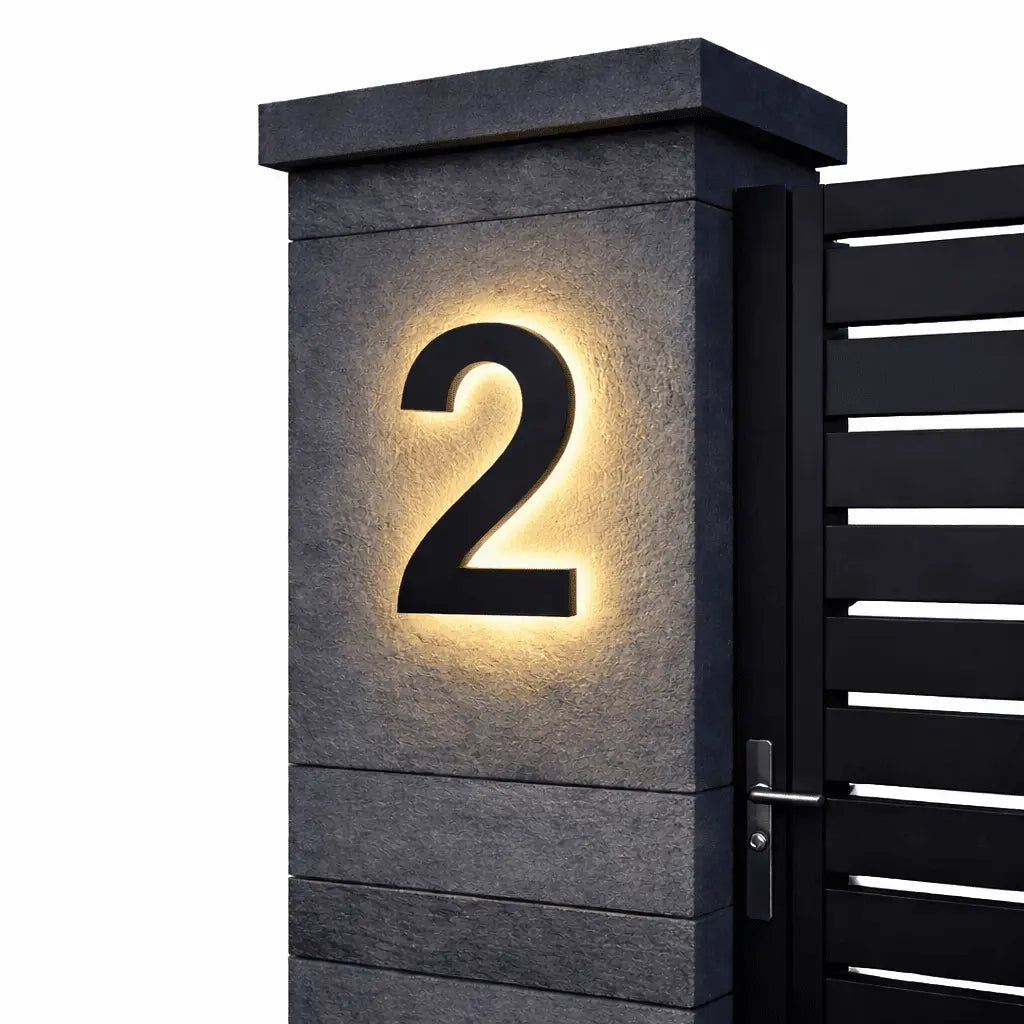 Lampa Zewnętrzna Numer Domu z Podświetleniem LED Czarna - 10