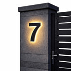 Lampa Zewnętrzna Numer Domu z Podświetleniem LED Czarna - 5