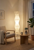 Lampa Podłogowa Japońska z Papieru Washi i Zygzakowatym Kloszem - 14