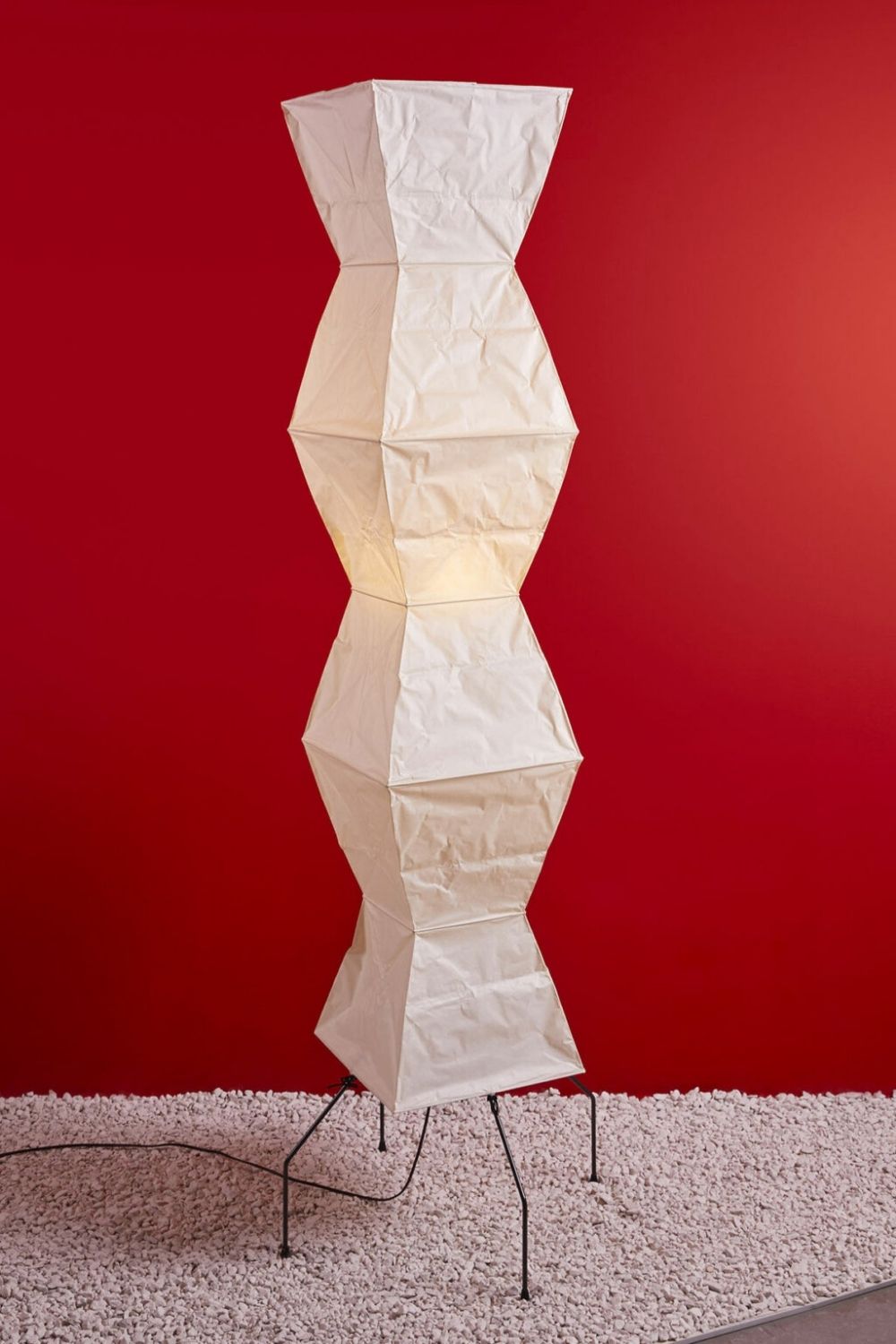 Lampa Podłogowa Japońska z Papieru Washi i Zygzakowatym Kloszem - 15