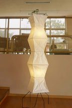 Lampa Podłogowa Japońska z Papieru Washi i Zygzakowatym Kloszem - 16