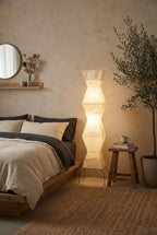 Lampa Podłogowa Japońska z Papieru Washi i Zygzakowatym Kloszem - 4