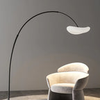 Lampa Podłogowa Łukowa Modern z Organicznym Kloszem