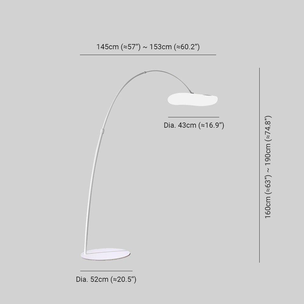 Lampa Podłogowa Łukowa Modern z Organicznym Kloszem - 3