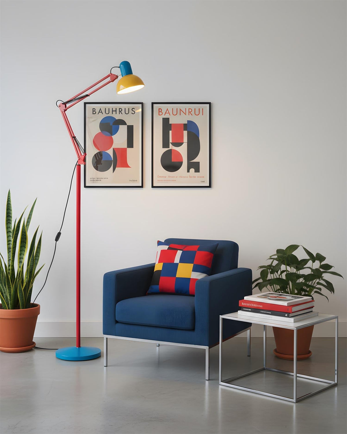 Lampa Podłogowa Retro Memphis z Regulowanym Ramieniem - 9