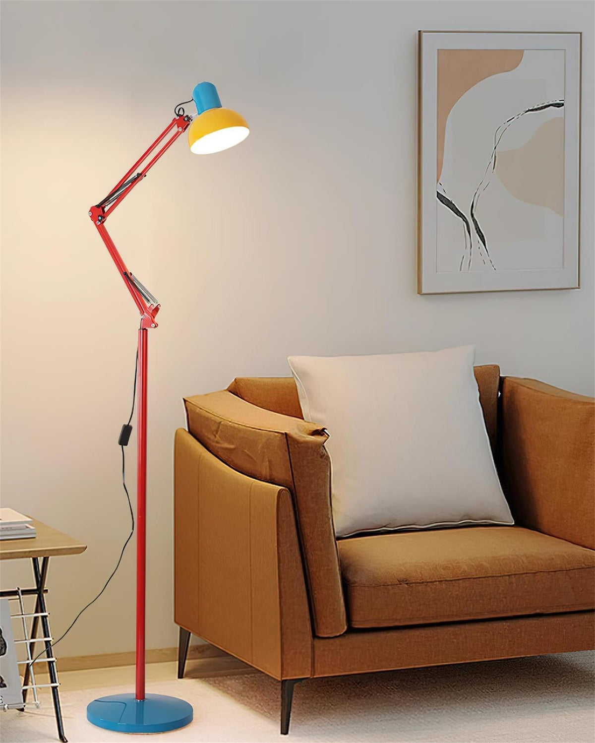 Lampa Podłogowa Retro Memphis z Regulowanym Ramieniem - 5