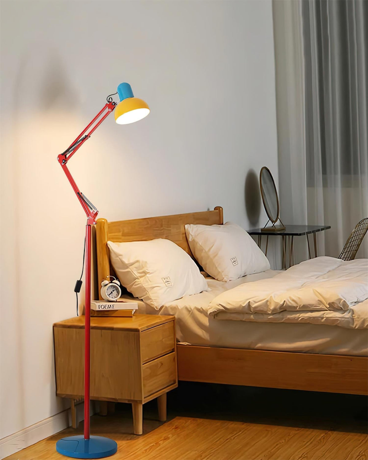 Lampa Podłogowa Retro Memphis z Regulowanym Ramieniem - 6