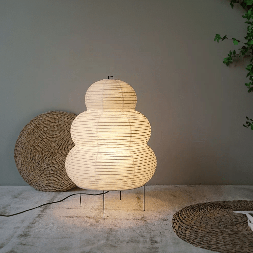 Lampa Podłogowa Wabi-Sabi z Papierowym Kloszem