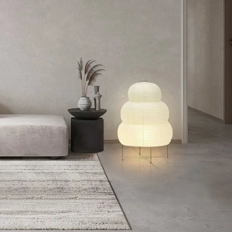 Lampa Podłogowa Wabi-Sabi z Papierowym Kloszem - 5