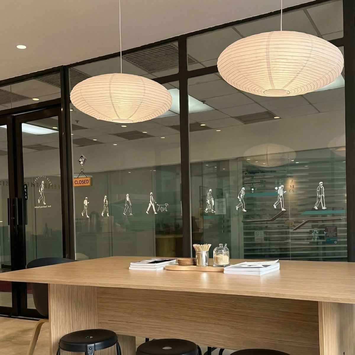Lampa Wisząca Papierowa Japandi z Kloszem Ręcznej Roboty