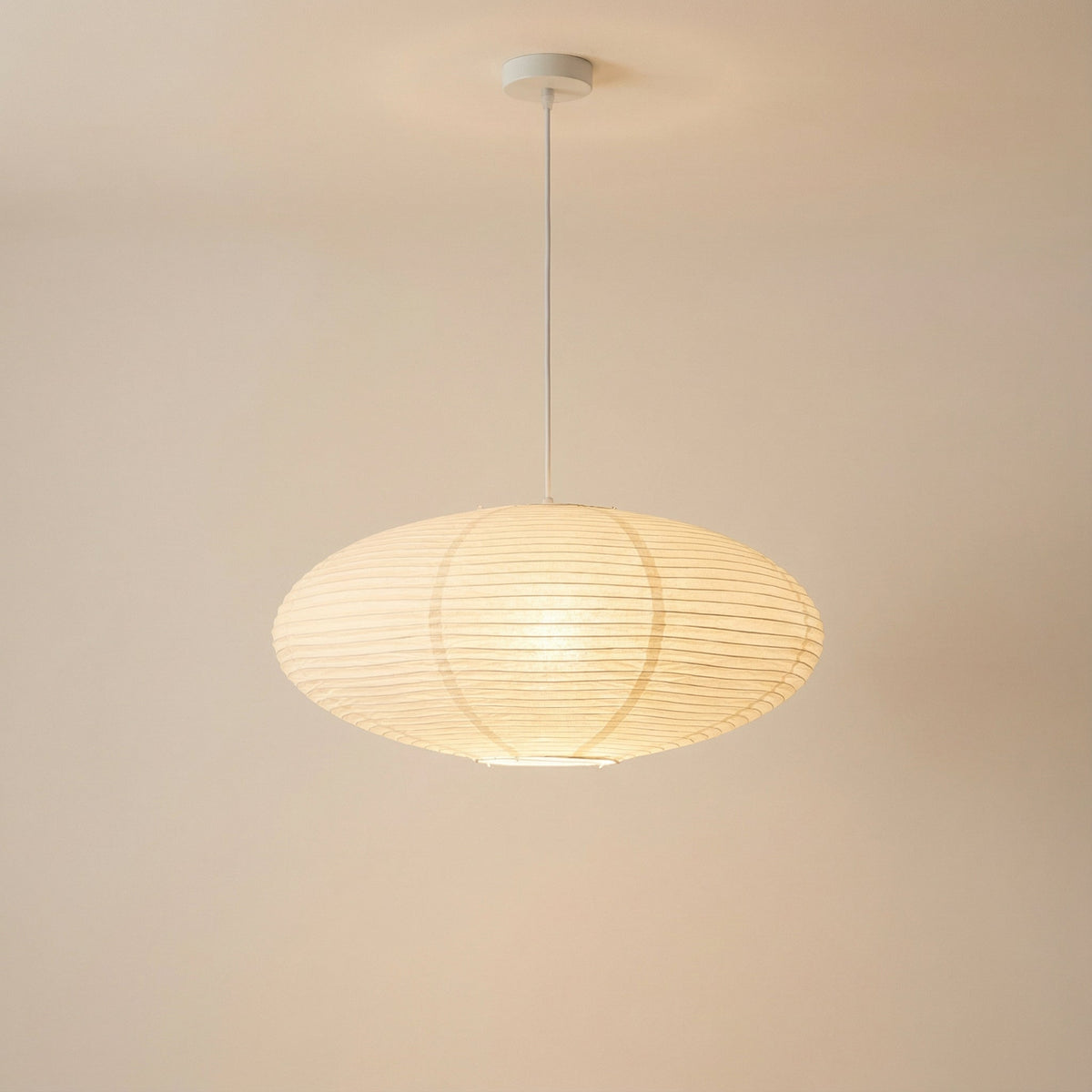 Lampa Wisząca Papierowa Japandi z Kloszem Ręcznej Roboty - 7