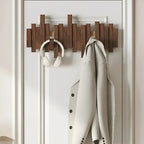 Wieszak Ścienny Drewniany z Składanymi Haczykami - 3