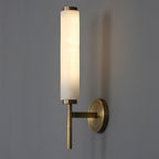 Kinkiet Art Deco z Cylindrycznym Kloszem z Alabastru - 24