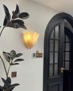 Kinkiet Art Deco z Dmuchanego Szkła o Organicznym Kształcie Kwiatu - 6