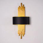 Kinkiet Art Deco z Złotymi Rurkami i Półotwartym Kloszem - 15