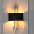 Kinkiet Art Deco z Złotymi Rurkami i Półotwartym Kloszem - 3