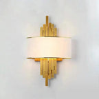 Kinkiet Art Deco z Złotymi Rurkami i Półotwartym Kloszem - Biały/Złoty