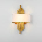 Kinkiet Art Deco z Złotymi Rurkami i Półotwartym Kloszem - 7