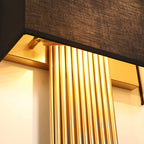 Lampa Ścienna Art Deco z Prostokątnym Kloszem i Złotymi Rurkami - 5