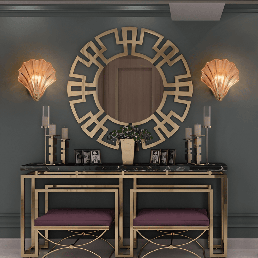 Kinkiet Art Deco ze Szklanym Kloszem w Kształcie Muszli - 3