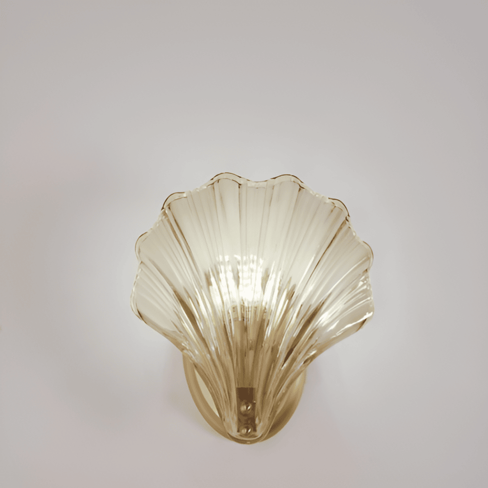 Kinkiet Art Deco ze Szklanym Kloszem w Kształcie Muszli - 7