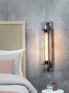 Kinkiet Industrialny z Kloszem w Kształcie Rury i Żarówką Edison - 9
